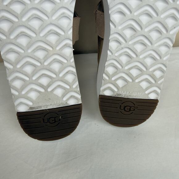 UGG Braelynn Metallic Gold Leather Straps Platform Sandal Womens Size 10 - Picture 11 of 13